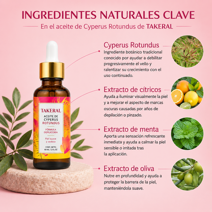 Aceite de Cyperus Rotundus para Reducción del Vello