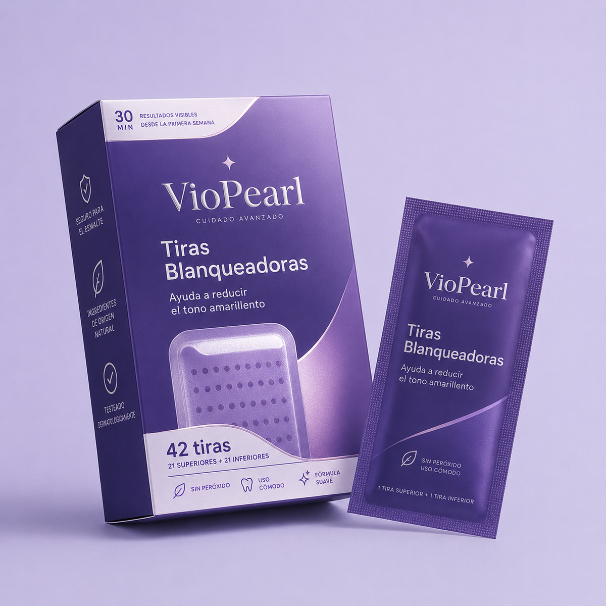VioPearl - Pack 14 Tiras Blanqueadoras Violetas